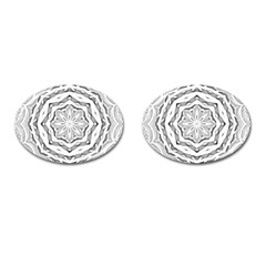 Mandala Pattern Floral Cufflinks (oval) by Nexatart