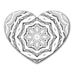 Mandala Pattern Floral Heart Mousepads by Nexatart