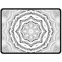 Mandala Pattern Floral Fleece Blanket (large)  by Nexatart