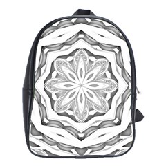 Mandala Pattern Floral School Bag (xl) by Nexatart