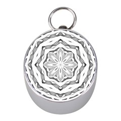 Mandala Pattern Floral Mini Silver Compasses by Nexatart