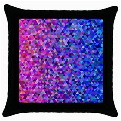 Triangle Tile Mosaic Pattern Throw Pillow Case (black) by Nexatart