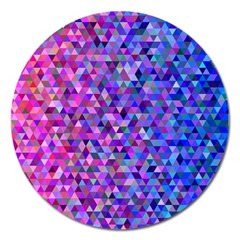 Triangle Tile Mosaic Pattern Magnet 5  (round) by Nexatart