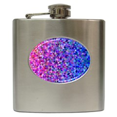 Triangle Tile Mosaic Pattern Hip Flask (6 Oz) by Nexatart