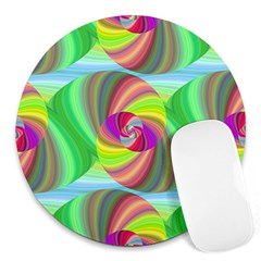 Seamless Pattern Twirl Spiral Round Mousepads by Nexatart