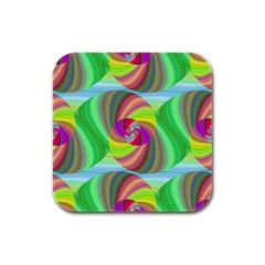 Seamless Pattern Twirl Spiral Rubber Square Coaster (4 Pack)  by Nexatart