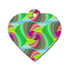 Seamless Pattern Twirl Spiral Dog Tag Heart (one Side) by Nexatart