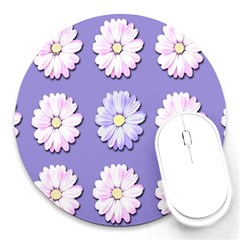 Daisy Flowers Wild Flowers Bloom Round Mousepads by Nexatart