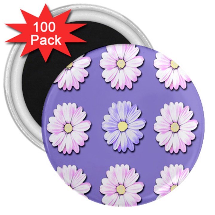 Daisy Flowers Wild Flowers Bloom 3  Magnets (100 pack)