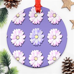 Daisy Flowers Wild Flowers Bloom Round Ornament (two Sides) by Nexatart