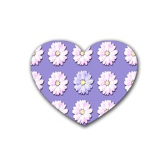 Daisy Flowers Wild Flowers Bloom Rubber Coaster (heart)  by Nexatart