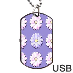 Daisy Flowers Wild Flowers Bloom Dog Tag Usb Flash (one Side) by Nexatart