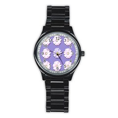 Daisy Flowers Wild Flowers Bloom Stainless Steel Round Watch by Nexatart