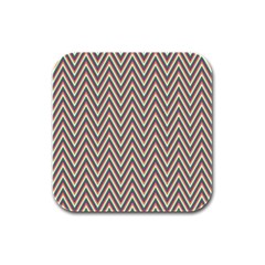 Chevron Retro Pattern Vintage Rubber Square Coaster (4 Pack)  by Nexatart