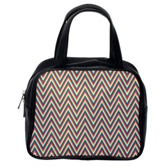 Chevron Retro Pattern Vintage Classic Handbags (one Side) by Nexatart