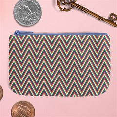 Chevron Retro Pattern Vintage Large Coin Purse by Nexatart