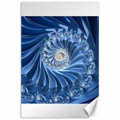 Blue Fractal Abstract Spiral Canvas 24  X 36  by Nexatart