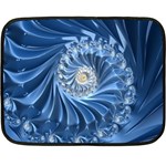 Blue Fractal Abstract Spiral Double Sided Fleece Blanket (Mini)  35 x27  Blanket Back