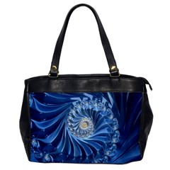 Blue Fractal Abstract Spiral Office Handbags by Nexatart