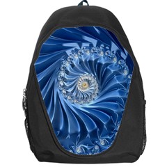 Blue Fractal Abstract Spiral Backpack Bag by Nexatart