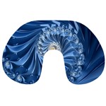 Blue Fractal Abstract Spiral Travel Neck Pillows Front