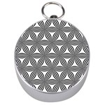 Seamless Pattern Repeat Line Silver Compasses Front