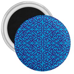 Monogram Blue Purple Background 3  Magnets by Nexatart