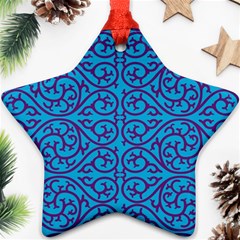 Monogram Blue Purple Background Star Ornament (two Sides) by Nexatart