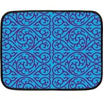 Monogram Blue Purple Background Double Sided Fleece Blanket (Mini)  35 x27  Blanket Front