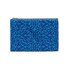 Monogram Blue Purple Background Cosmetic Bag (medium)  by Nexatart