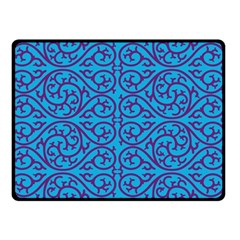 Monogram Blue Purple Background Double Sided Fleece Blanket (small)  by Nexatart