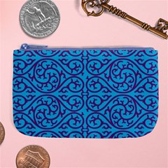 Monogram Blue Purple Background Large Coin Purse by Nexatart