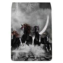 Awesome Wild Black Horses Running In The Night Flap Covers (s)  by FantasyWorld7