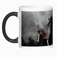 Awesome Wild Black Horses Running In The Night Morph Mugs by FantasyWorld7