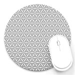 Seamless Pattern Monochrome Repeat Round Mousepads Front