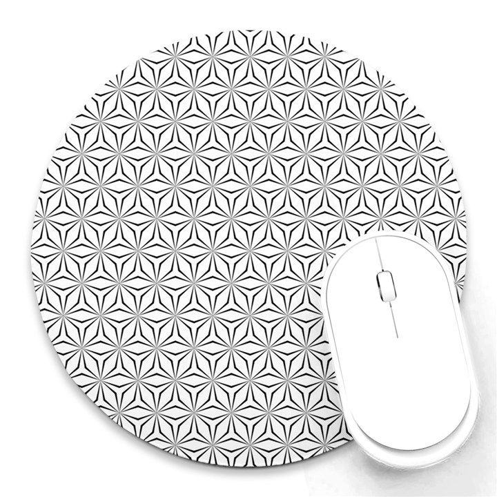 Seamless Pattern Monochrome Repeat Round Mousepads