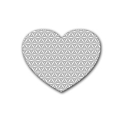 Seamless Pattern Monochrome Repeat Rubber Coaster (heart)  by Nexatart