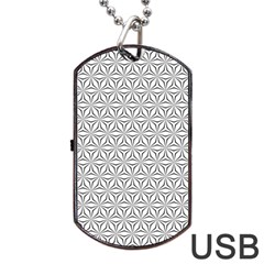 Seamless Pattern Monochrome Repeat Dog Tag Usb Flash (two Sides) by Nexatart