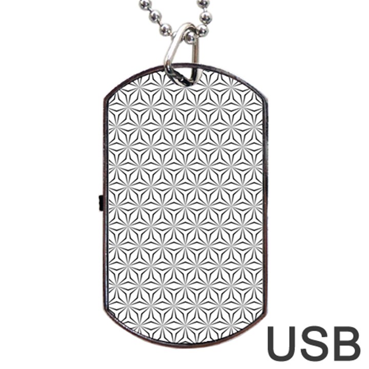 Seamless Pattern Monochrome Repeat Dog Tag USB Flash (Two Sides)