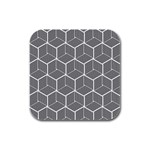 Cube Pattern Cube Seamless Repeat Rubber Square Coaster (4 pack)  Front