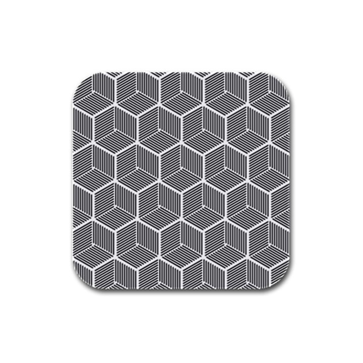 Cube Pattern Cube Seamless Repeat Rubber Square Coaster (4 pack) 