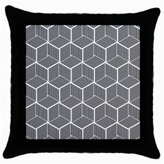 Cube Pattern Cube Seamless Repeat Throw Pillow Case (black) by Nexatart