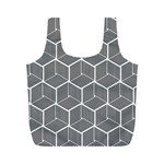 Cube Pattern Cube Seamless Repeat Full Print Recycle Bags (M)  Back