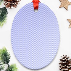 Zigzag Chevron Thin Pattern Oval Ornament (Two Sides)