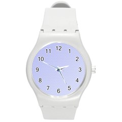 Zigzag Chevron Thin Pattern Round Plastic Sport Watch (M)