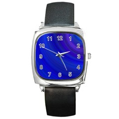 Blue Background Abstract Blue Square Metal Watch by Nexatart