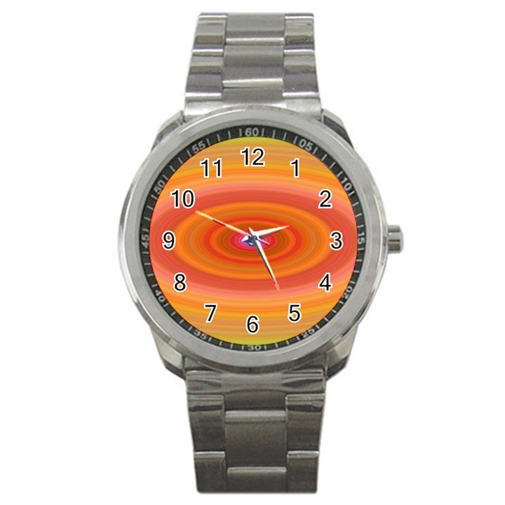 Ellipse Background Orange Oval Sport Metal Watch