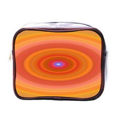 Ellipse Background Orange Oval Mini Toiletries Bags by Nexatart