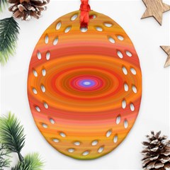 Ellipse Background Orange Oval Oval Filigree Ornament (two Sides) by Nexatart