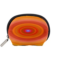 Ellipse Background Orange Oval Accessory Pouches (small)  by Nexatart